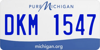 MI license plate DKM1547