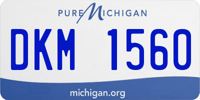 MI license plate DKM1560