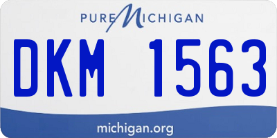 MI license plate DKM1563