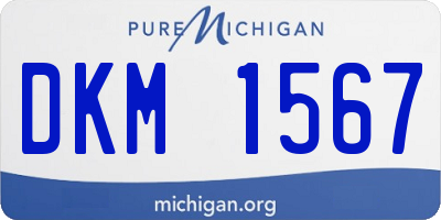 MI license plate DKM1567