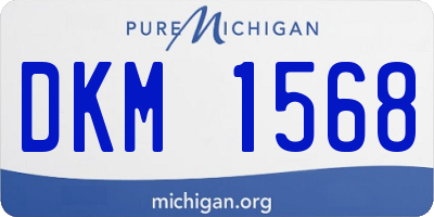 MI license plate DKM1568