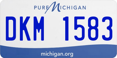 MI license plate DKM1583