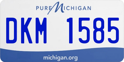 MI license plate DKM1585