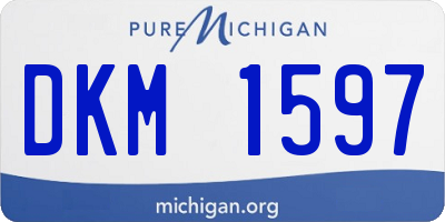 MI license plate DKM1597