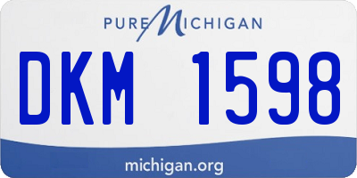 MI license plate DKM1598