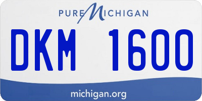 MI license plate DKM1600