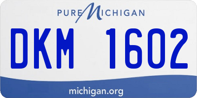 MI license plate DKM1602