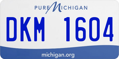 MI license plate DKM1604