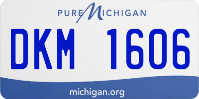 MI license plate DKM1606