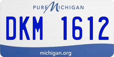 MI license plate DKM1612