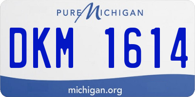 MI license plate DKM1614