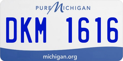 MI license plate DKM1616
