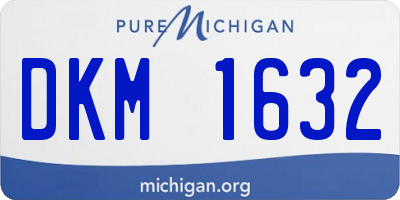 MI license plate DKM1632
