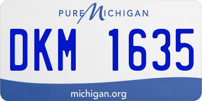 MI license plate DKM1635