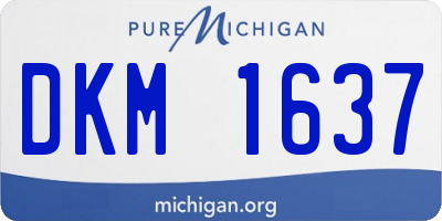 MI license plate DKM1637