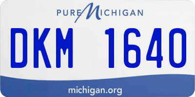 MI license plate DKM1640