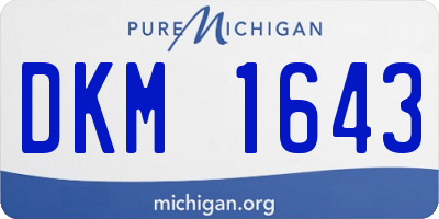 MI license plate DKM1643
