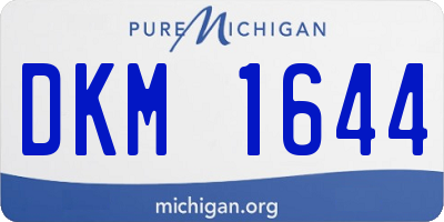 MI license plate DKM1644
