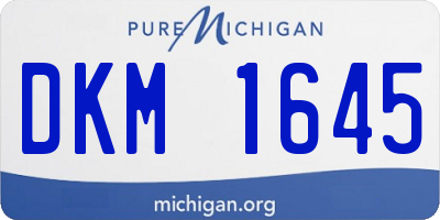 MI license plate DKM1645