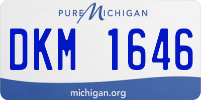 MI license plate DKM1646
