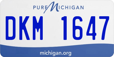MI license plate DKM1647