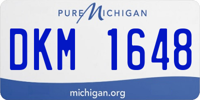 MI license plate DKM1648
