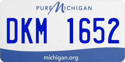MI license plate DKM1652