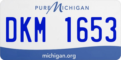 MI license plate DKM1653