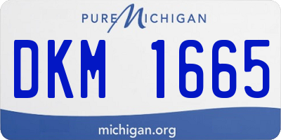 MI license plate DKM1665