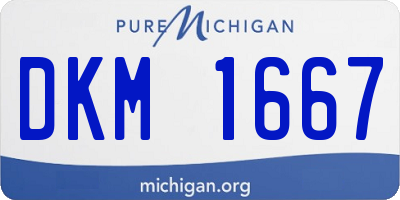MI license plate DKM1667