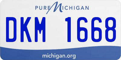 MI license plate DKM1668