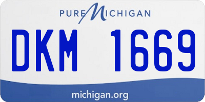 MI license plate DKM1669