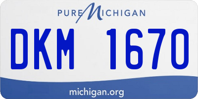 MI license plate DKM1670