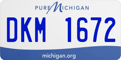 MI license plate DKM1672