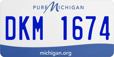 MI license plate DKM1674