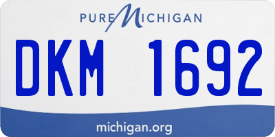 MI license plate DKM1692
