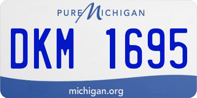 MI license plate DKM1695