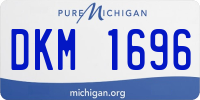 MI license plate DKM1696
