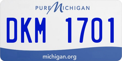 MI license plate DKM1701