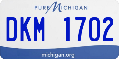 MI license plate DKM1702