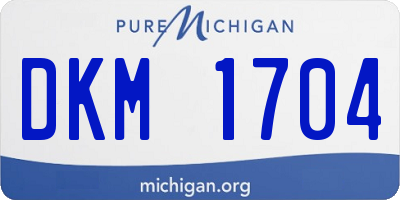 MI license plate DKM1704