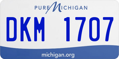 MI license plate DKM1707