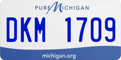 MI license plate DKM1709