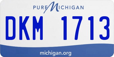 MI license plate DKM1713