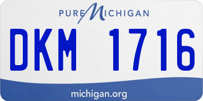 MI license plate DKM1716