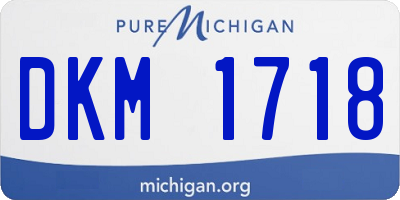 MI license plate DKM1718