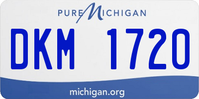 MI license plate DKM1720
