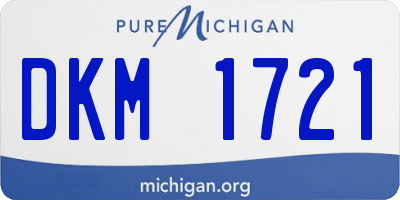 MI license plate DKM1721