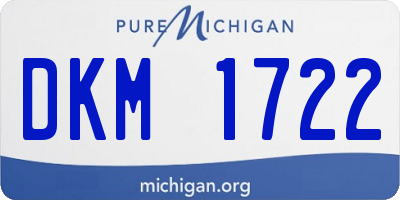 MI license plate DKM1722