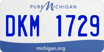MI license plate DKM1729